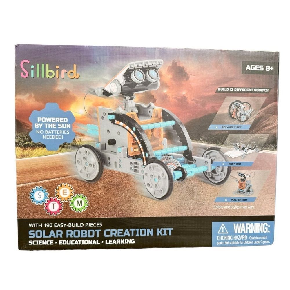 Sillbird Solar Robot Creation Kit STEM Learning Toy. 190 Easy-Build Pieces. NEW.